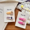 Korean-style cute rabbit fur knitted bow, handcrafted fabric hair clip, bangs clip, edge clip, children's versatile hair accessory Application Scenario